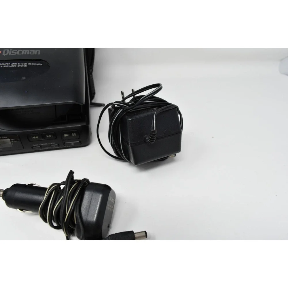 Vintage Sony D-180K Car Discman Portable CD Player Complete Kit Case Adapter